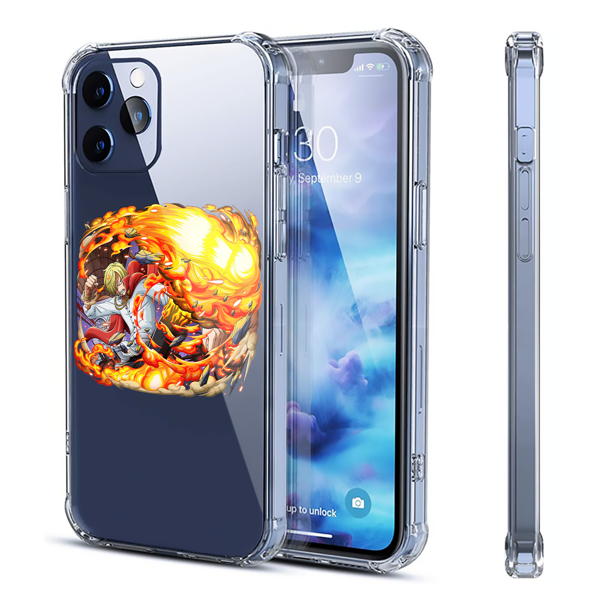 （画像用） ワンピース サンジ ONE PIECE Sanji 【iPhone 12シリーズ対応】透明スマホケース（クリアソフトケース）